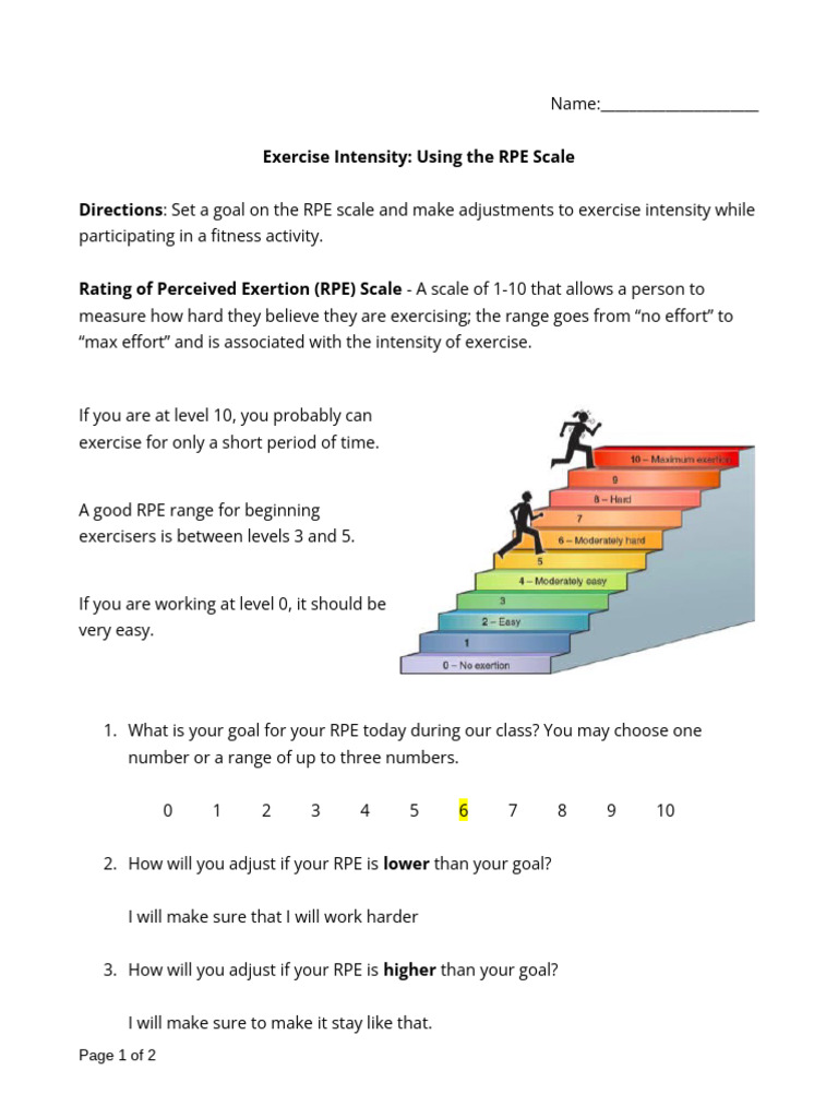 2 - Using The RPE Scale | PDF | Physical Exercise | Physical Fitness