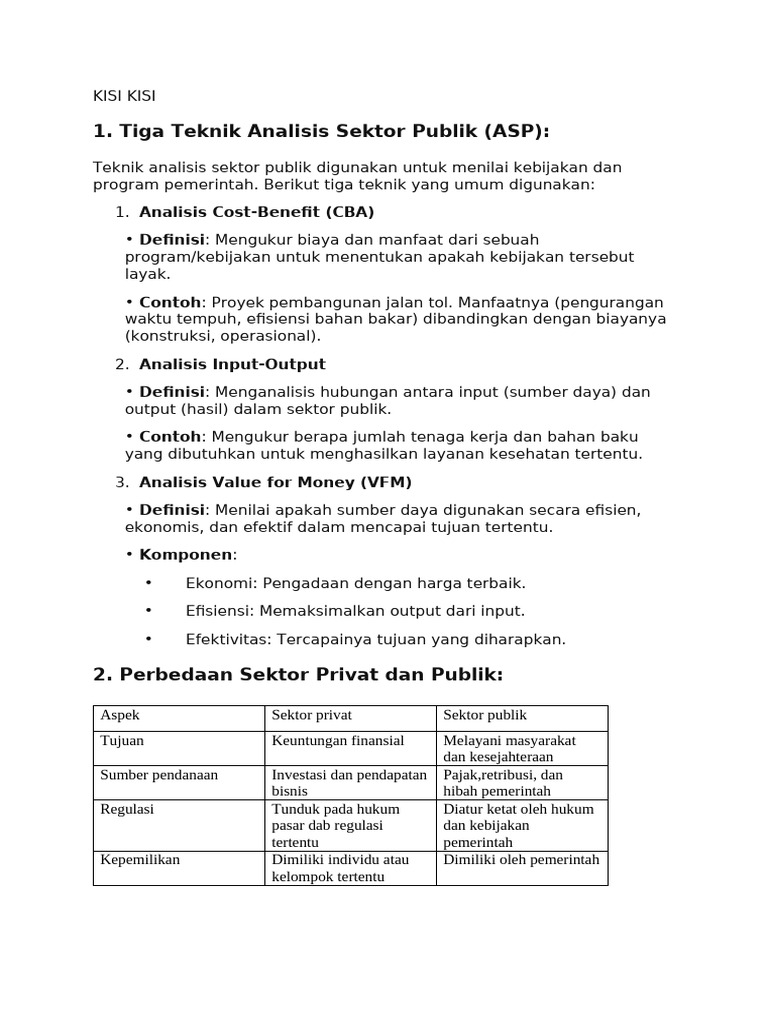 Teknik Analisis Sektor Publik dan Akuntansi | PDF
