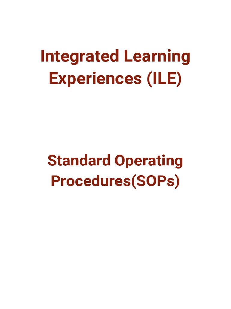 Integrated Learning Experiences SOPs | PDF | Well Being | Meditation