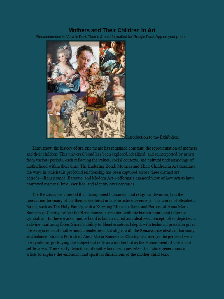 Women Art & Society Research Paper | PDF | Mother | Baroque