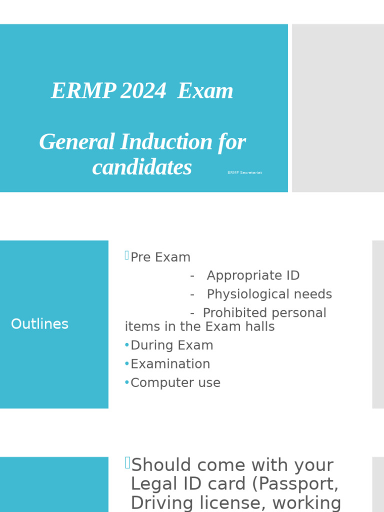 ERMP 2024 Exam Candidate Guidelines | PDF
