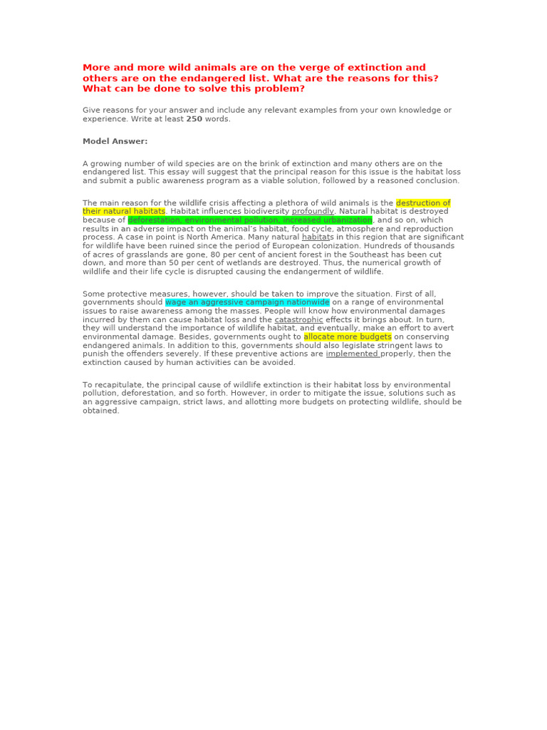 (SAMPLE) More and More Wild Animals Are On The Verge of Extinction and ...