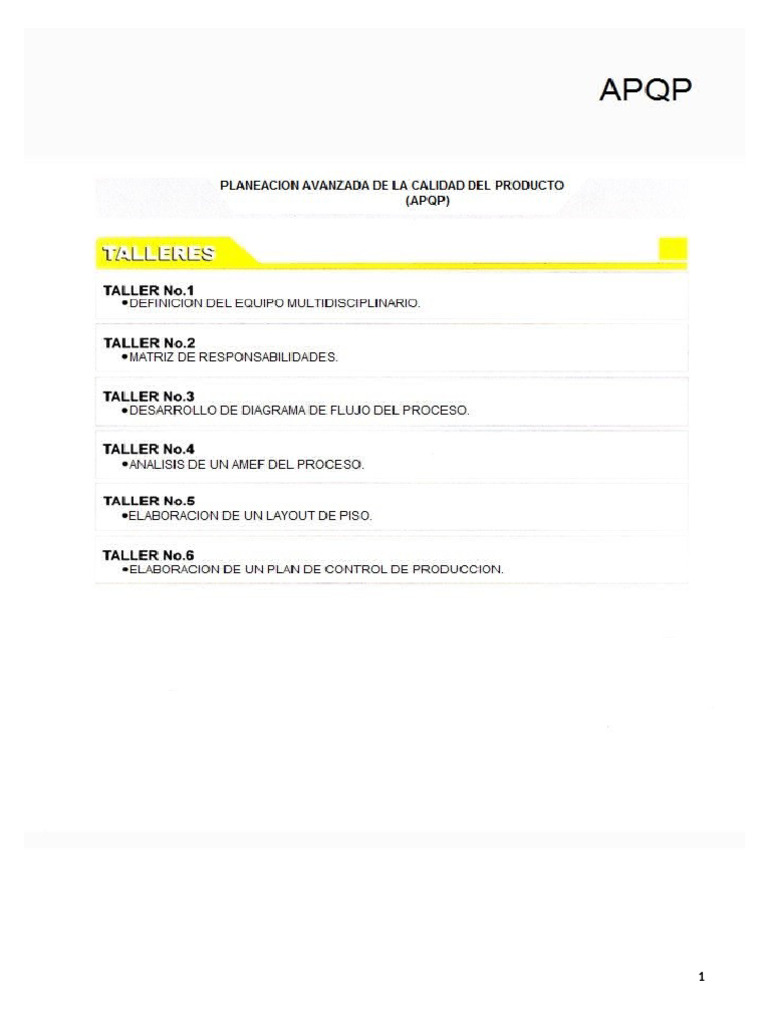APQP Ejercicios | PDF