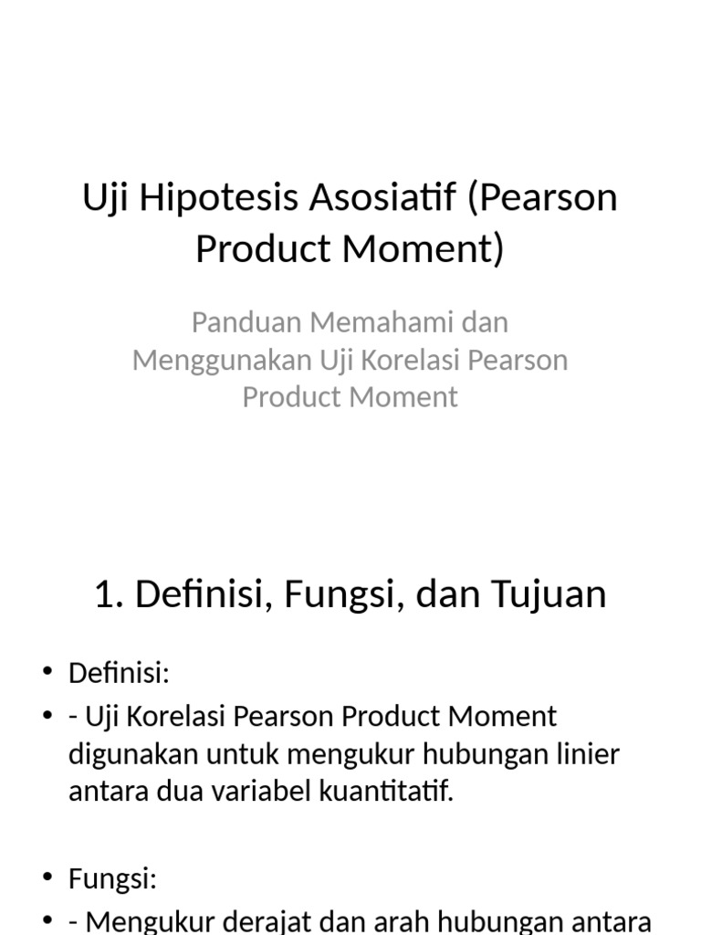 Panduan Uji Korelasi Pearson | PDF
