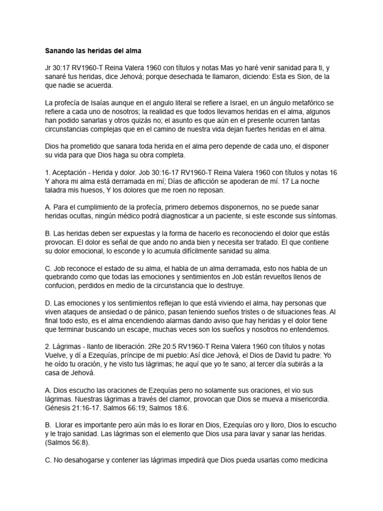 Sanando las heridas del alma | PDF | Amor | Jesús
