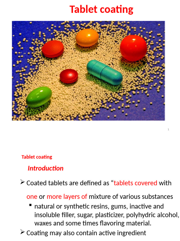 Tablet Coating Techniques and Benefits | PDF | Tablet (Pharmacy ...