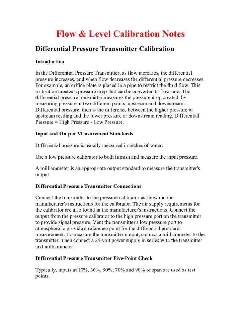 Flow Calibrations | PDF
