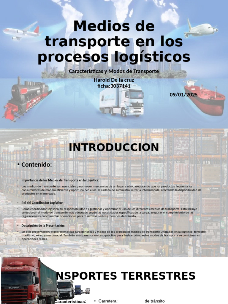 Medios de Transporte en Los Procesos Logísticos | PDF | Logística ...