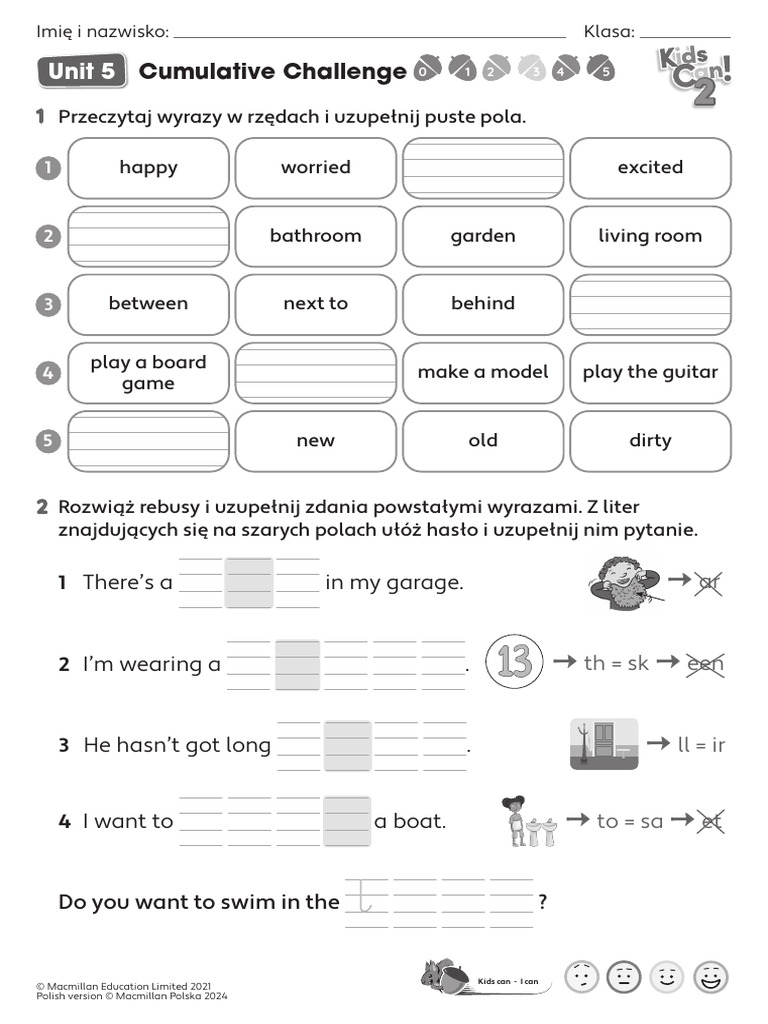 Kids Can 2 - Cumulative Challenge - Unit 5 | PDF