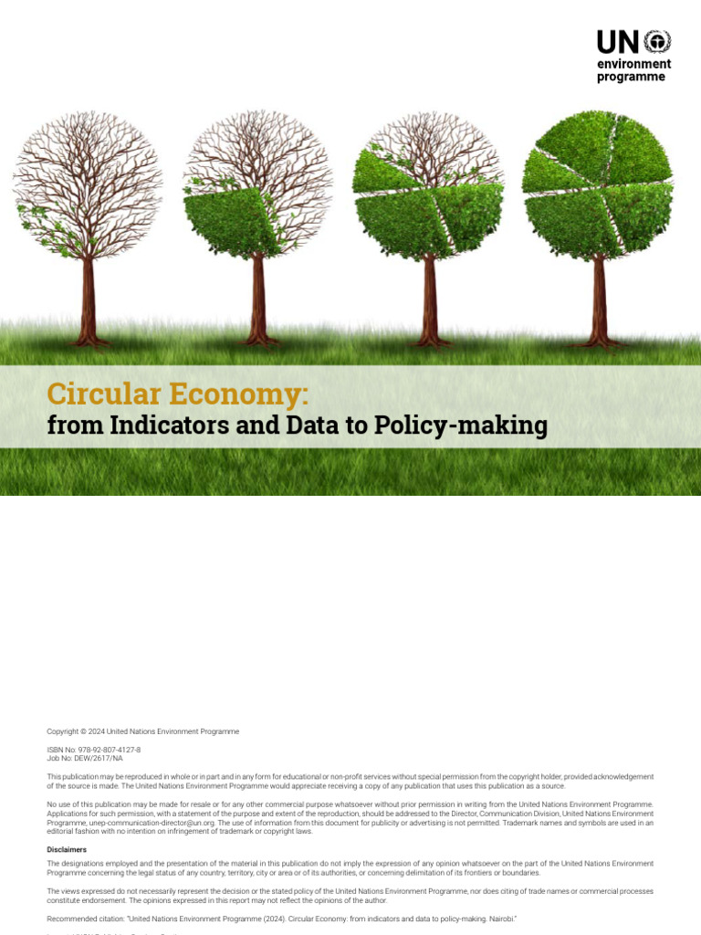 UNEP Circular Economy and Indicators | PDF | Sustainability | Waste