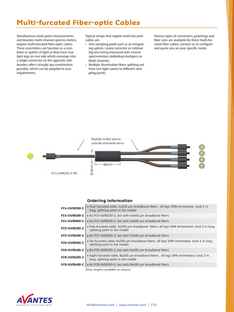 DS FO Multi Furcated Fiber Optic Cables 200702 | PDF | Optical Fiber ...