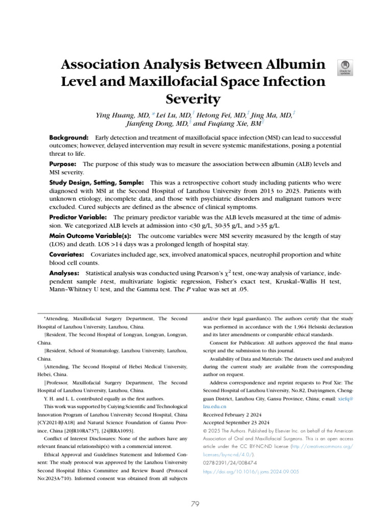 Association Analysis Between Albumin Level and Max | PDF | Sepsis ...