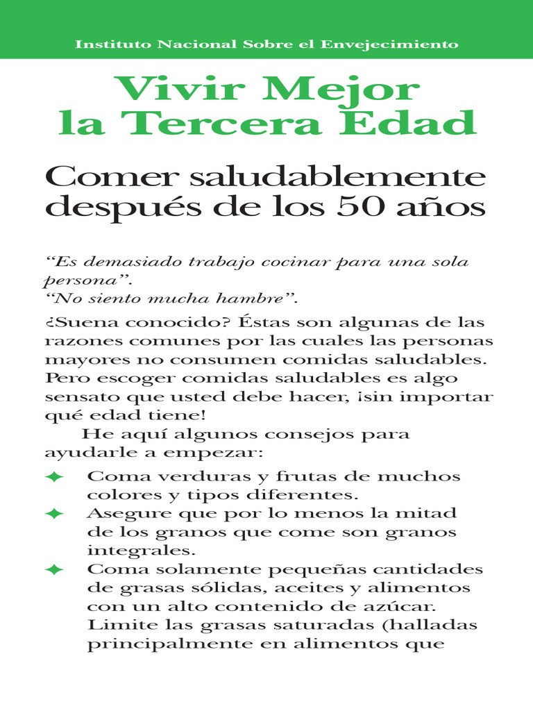 Alimentación Saludable para Mayores de 50 | PDF | Alimentos | sal