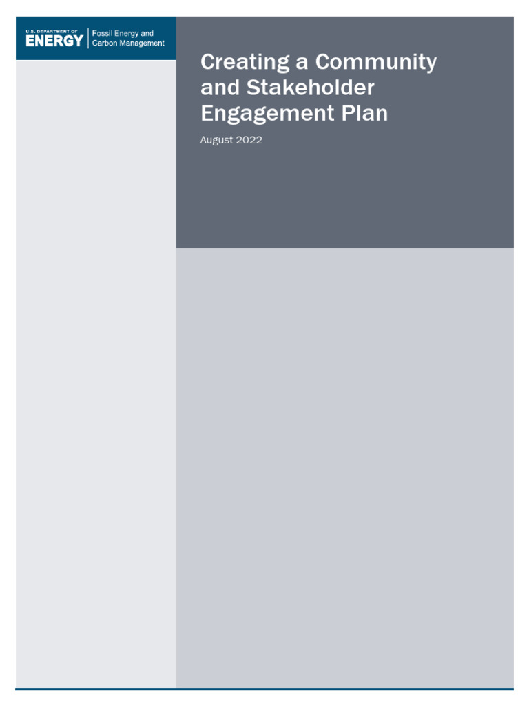 Creating A Community and Stakeholder Engagement Plan - 8.2.22 | PDF ...
