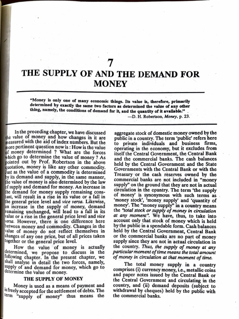 Supply and Demand for Money Explained | PDF | Money | Money Supply