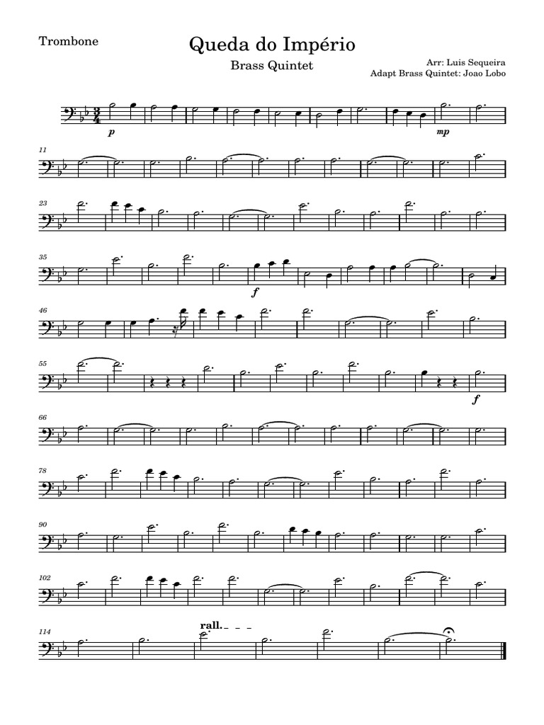 Queda Do Império-Trombone | PDF | Brass Instruments | Aerophones