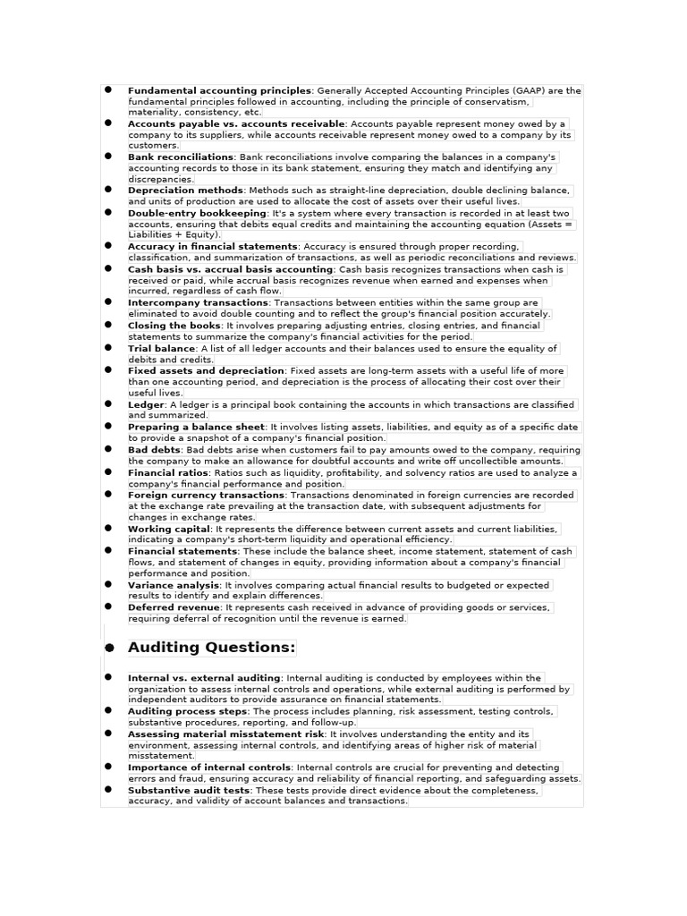 50 Questions and Answer | PDF | Audit | Internal Control