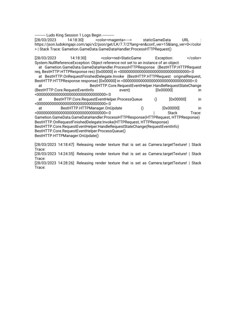 Ludo King Debugging Logs | PDF | Web Development | Hypertext