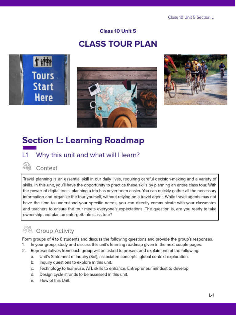 Class Tour Planning Learning Roadmap | PDF | Evaluation
