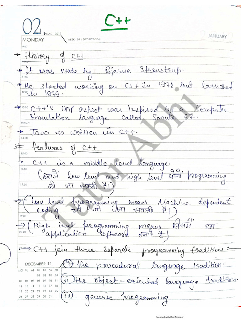 C++ Notes - 1 | PDF
