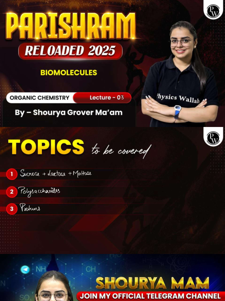 Biomolecules 03 - Class Notes - Parishram Reloaded 2025 | PDF