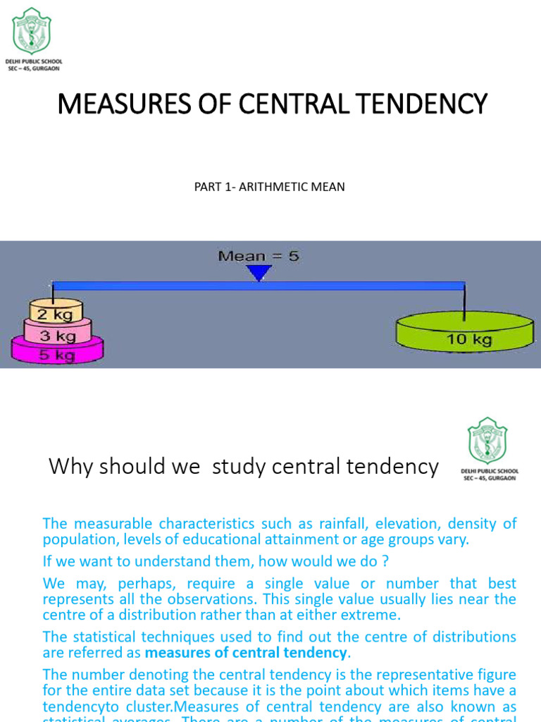 (Measures of Central Tendency) Mean | PDF | Average | Mean