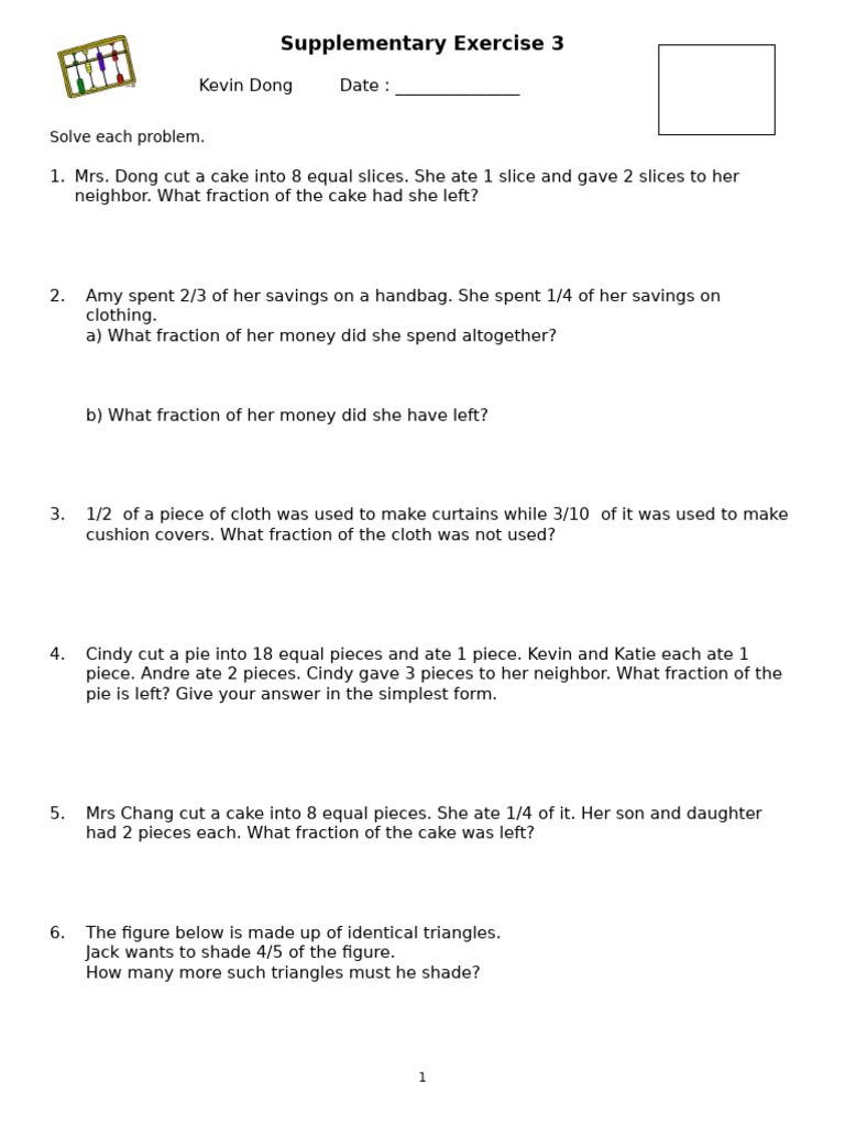 Supplementary exercise 3 pdf