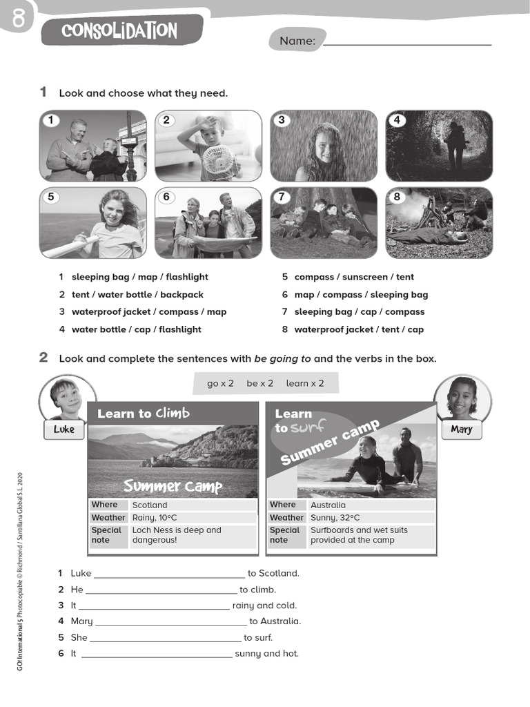 Go_Int_5_Unit_8_Language_Worksheet_Consolidation | PDF | Camping ...