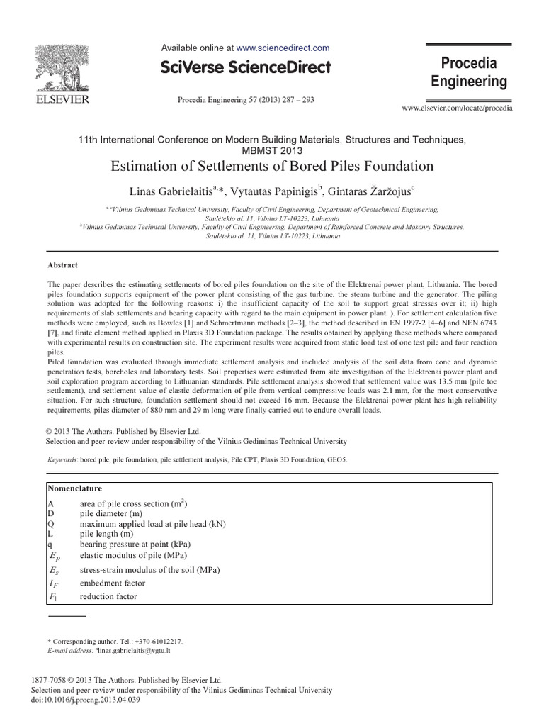 NEN 6743 in Bored Pile Settlement Analysis | PDF | Deep Foundation ...