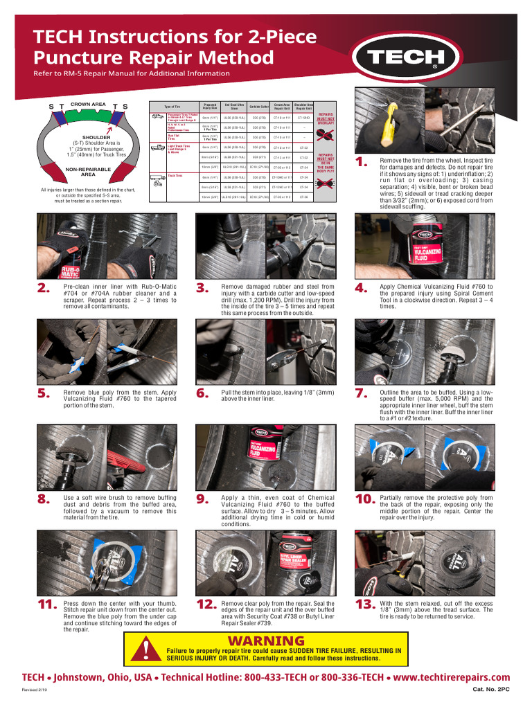 Tire Puncture Repair Instructions | PDF | Tire | Materials