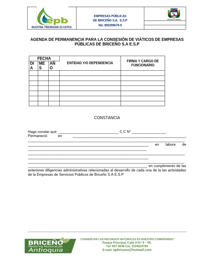 Formato Viaticos | PDF