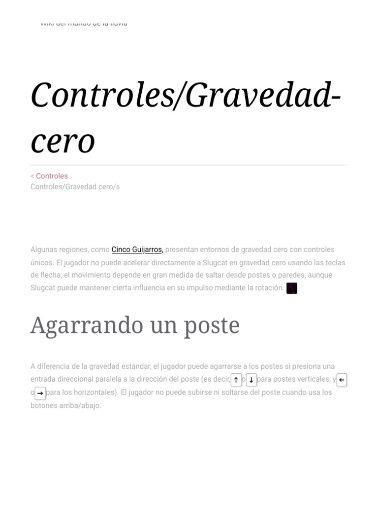 Controles en Gravedad Cero de Rain World | PDF