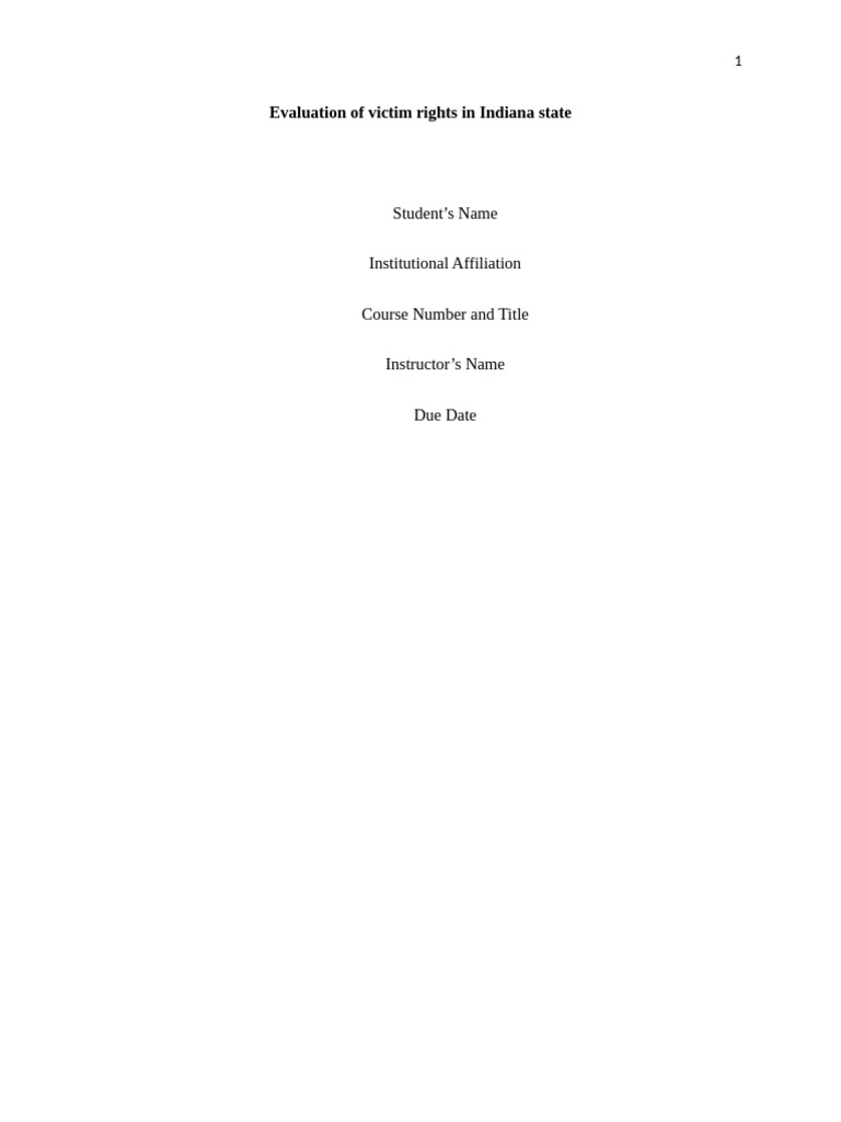Indiana Victim Rights Evaluation Report | PDF | Crimes | Crime & Violence