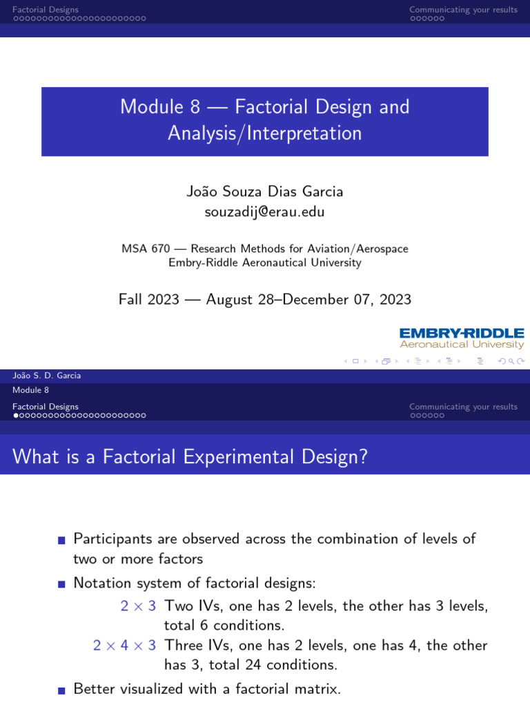 MSA 670 - M8 Slides - 2023 Fall | PDF | Analysis Of Variance | Science