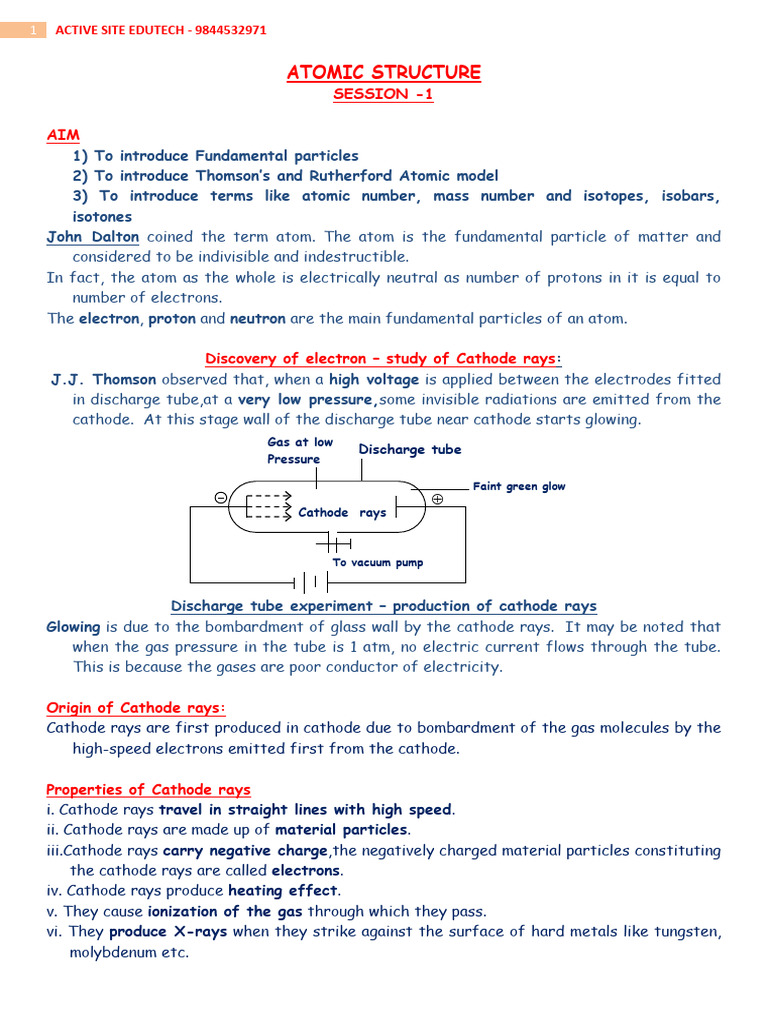 Understanding Atomic Structure Basics | PDF | Atomic Nucleus | Emission ...