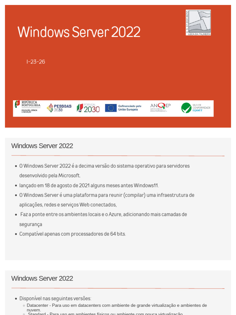 Windows Server 2022: Recursos e Instalação | PDF | Microsoft Windows ...
