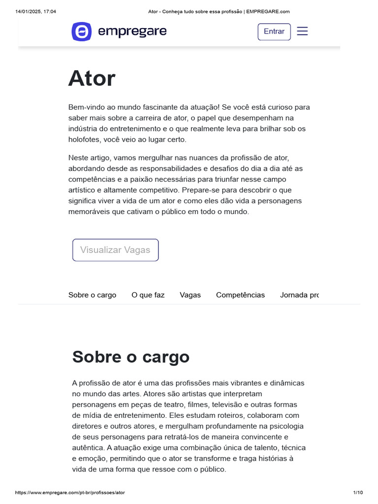 Ator - Conheça tudo sobre essa profissão _ EMPREGARE.com | PDF | Ator ...