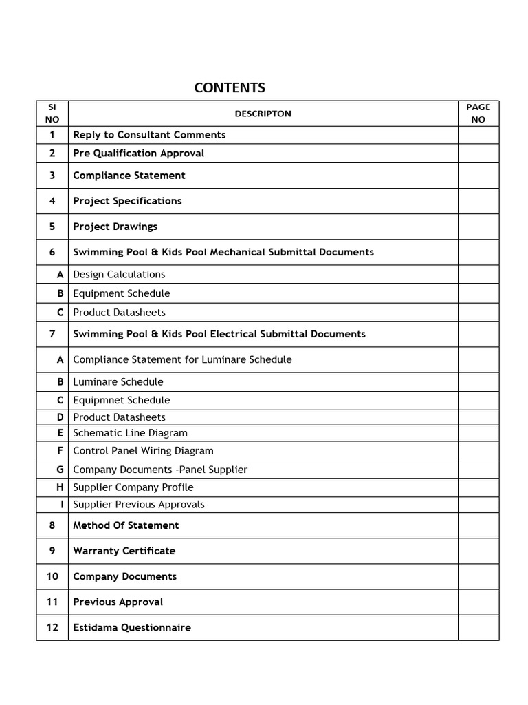 Swimming Pool Project Documentation Guide | PDF