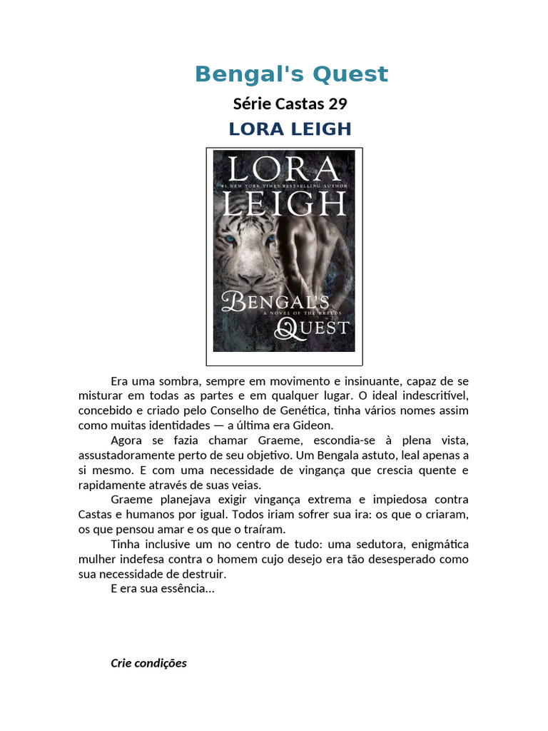 Lora Leigh - Castas 29 - Coração Do Bengala | PDF | Roupas | Tempo, image size:768x1024