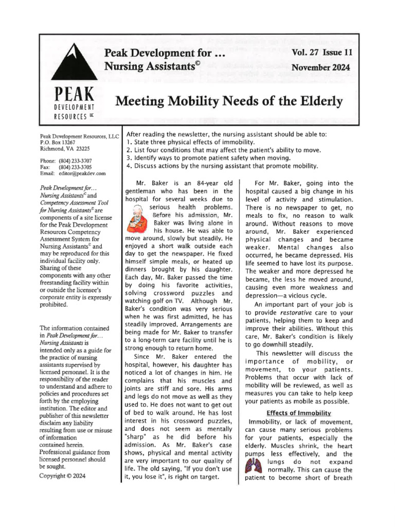Meeting Mobility Needs of The Elderly | PDF