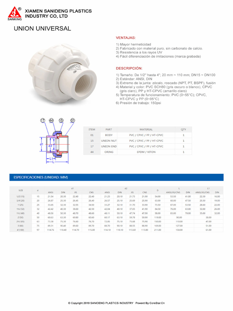 Union Universal PVC Sanking | PDF