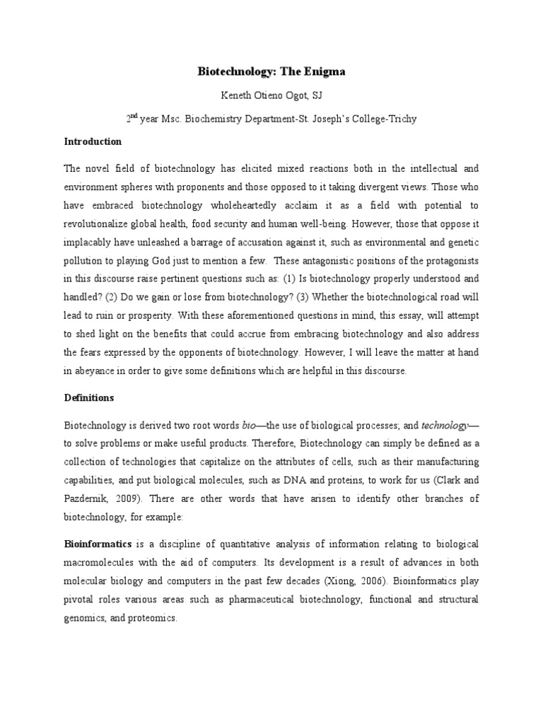 free research paper on biotechnology