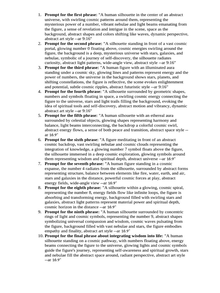 Prompt For The First Phrase | PDF | Universe | Stars