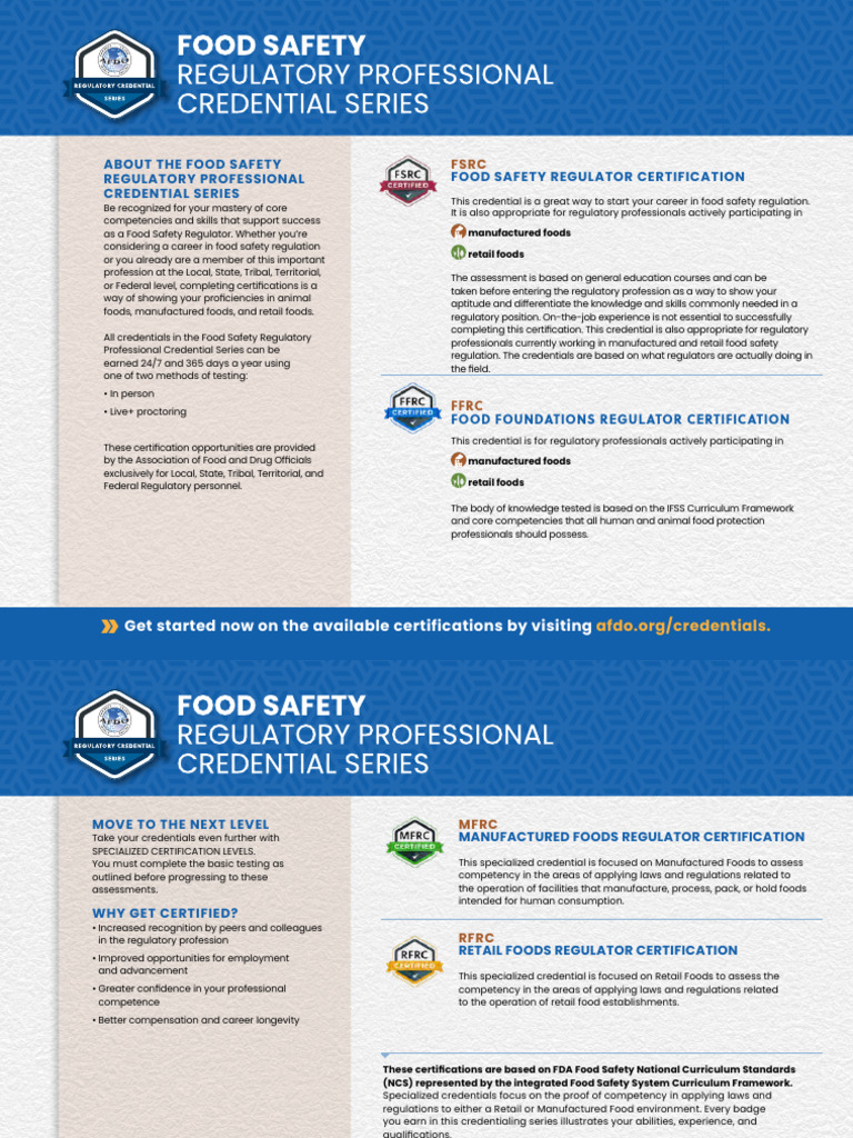 Food Safety Regulator Certification Guide | PDF | Professional ...