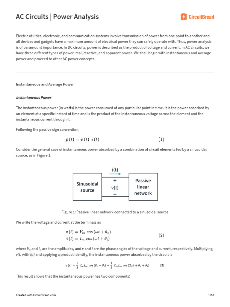 Power Triangle and AC Power Analysis | PDF | Ac Power | Electric Power