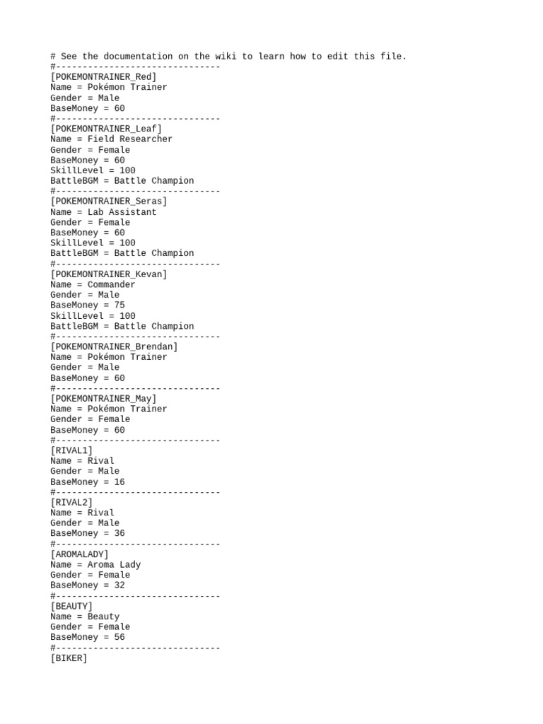 Trainer Types | PDF | Role Playing Games | Nintendo Games
