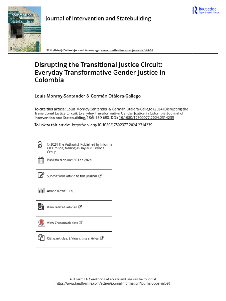 Disrupting The Transitional Justice Circuit Everyday Transformative ...