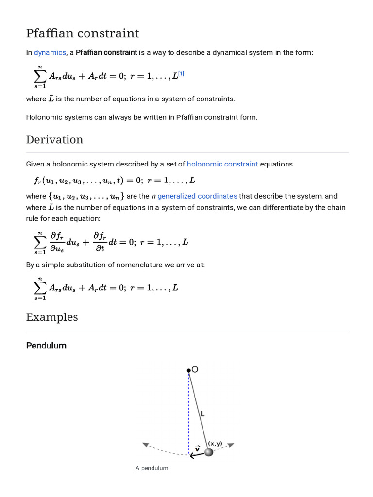 Understanding Pfaffian Constraints | PDF
