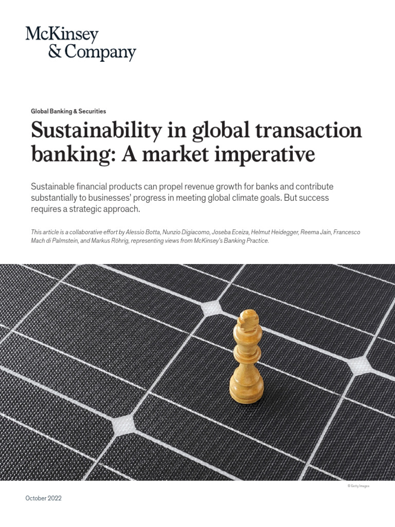 Sustainable Growth in Global Transaction Banking | PDF | Carbon ...