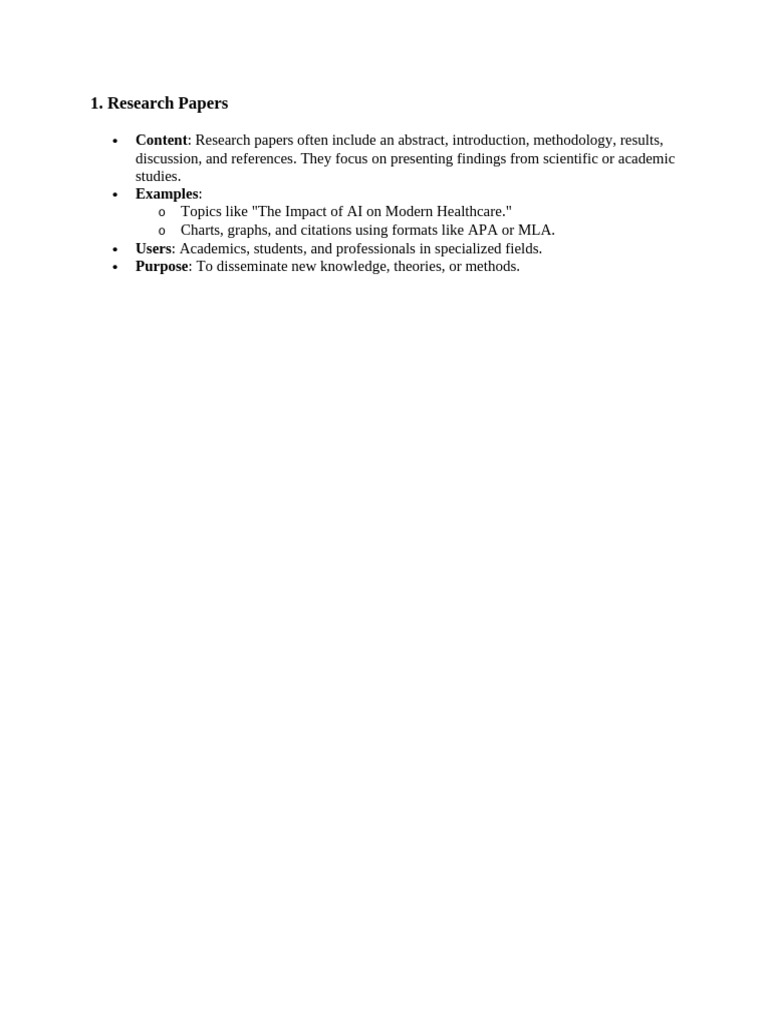 Research Papers: Content | PDF